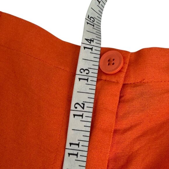 Lane Bryant NEW Coral Pink Linen Blend Elastic Waist Capri Wide Leg Plus Size 26 - Picture 6 of 9